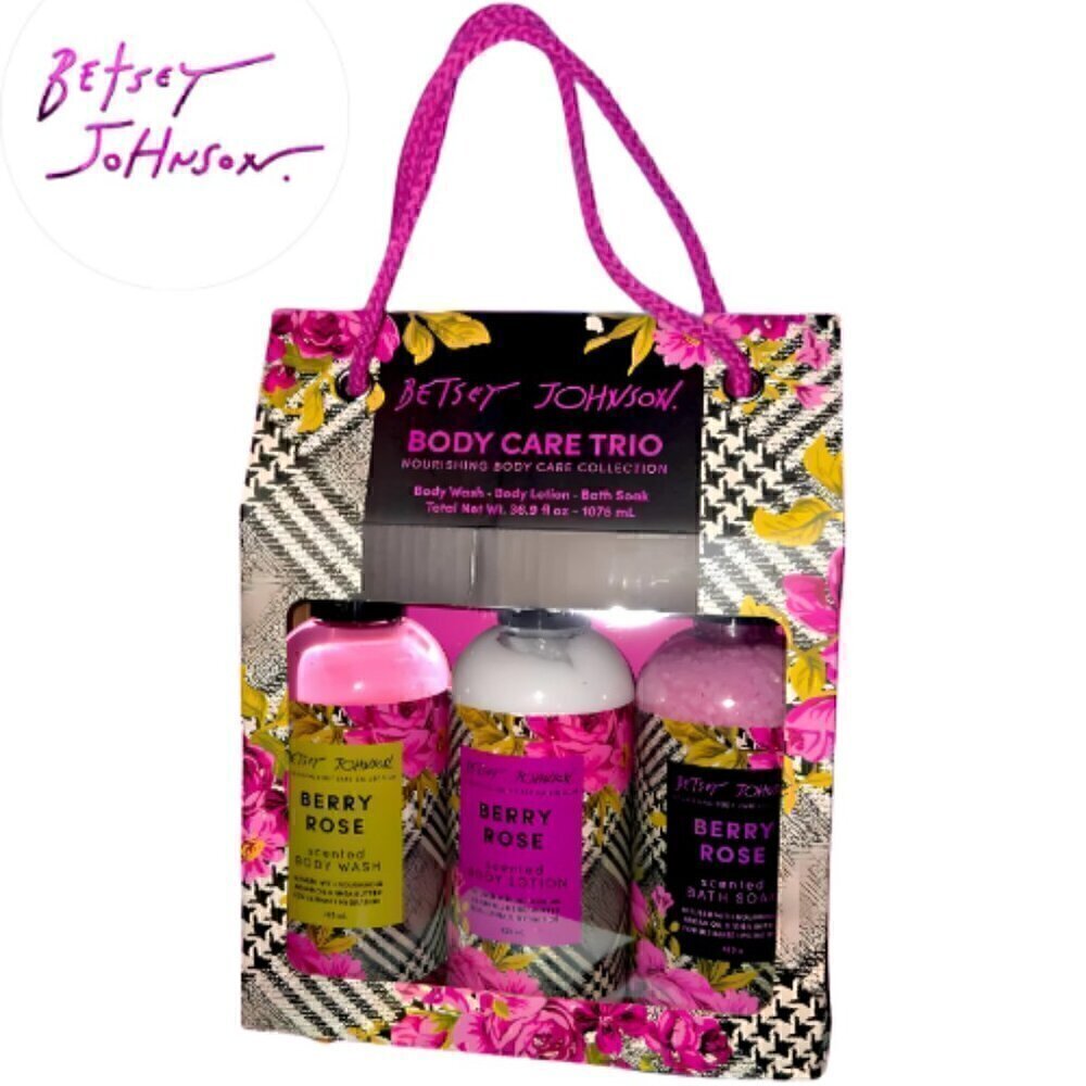Betsey Johnson 3 piece Berry Rose Gift Boxed Set Body Care Collection NIB